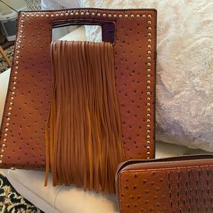 Crocodile imitation with matching wallet